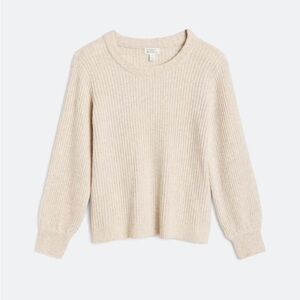 Market & Spruce Taupe Ribbed Turtleneck Sweater